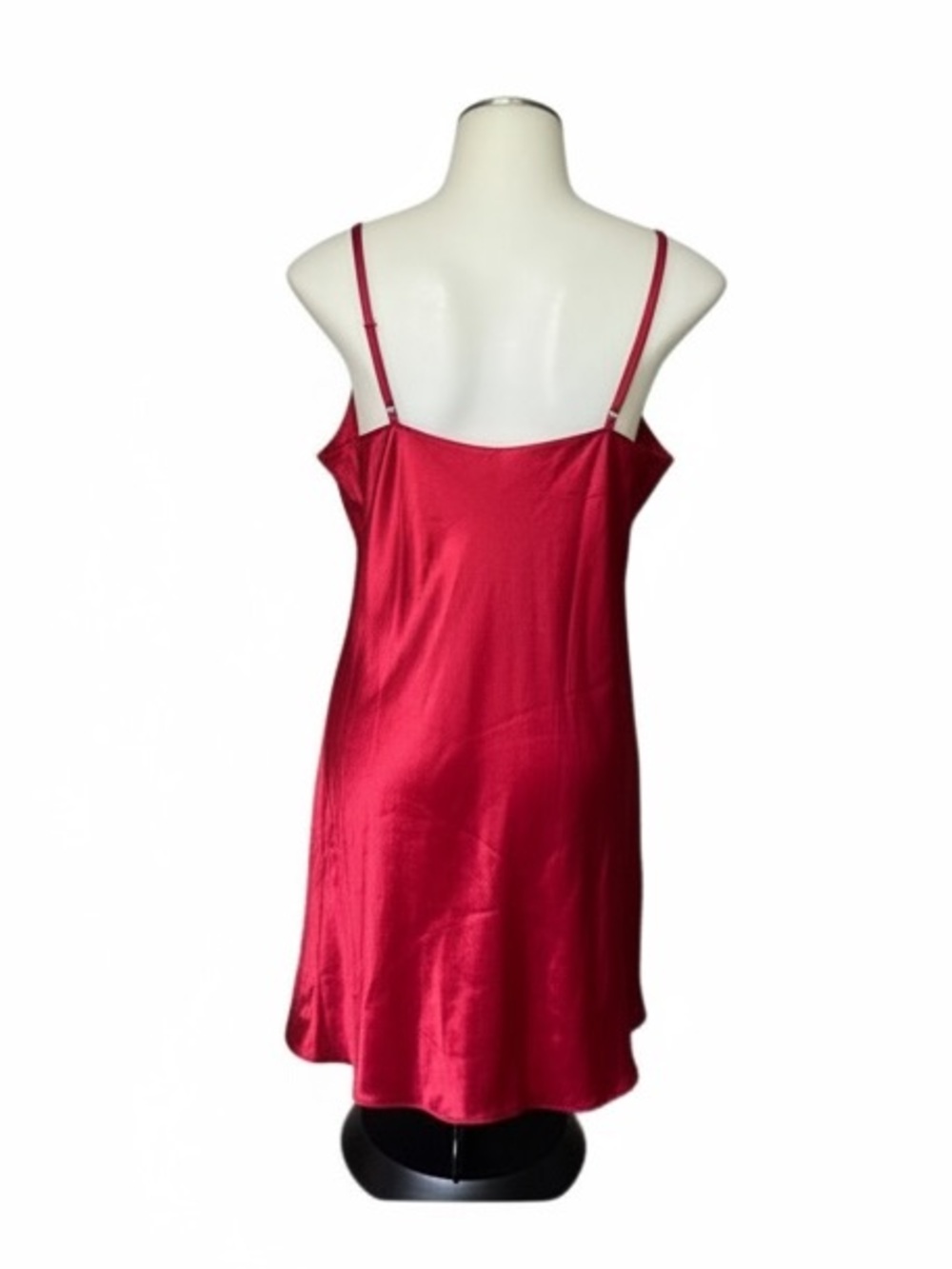 NWT Vintage  1996 Victoria's Secret 100% Silk Red Chemise Slip Large - Picture 3 of 5